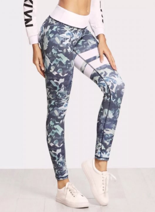 Women's Leggings Slim Camouflage Tropical Mid Waist Casual Sporty Leggings