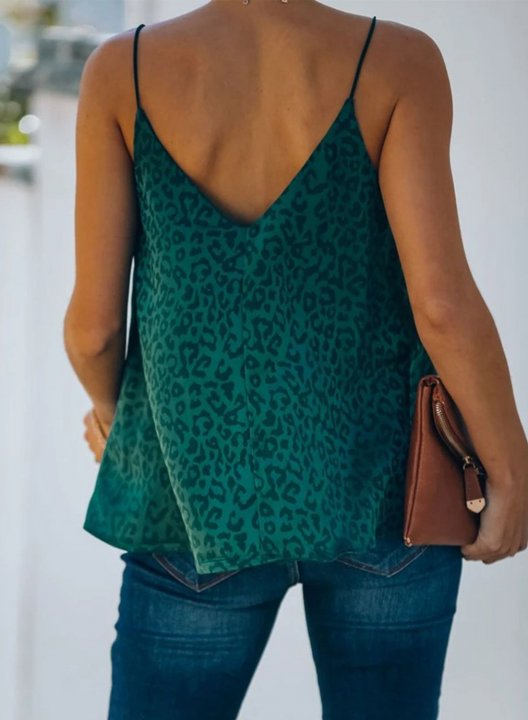 Women's Cami Tops Leopard Sleeveless Spaghetti Daily Casual Vacation Cami Tops