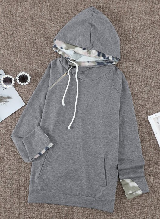 Camouflage Long Sleeve Hooded Sweatshirt