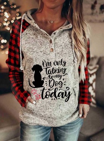 Women's I'm Only Talking To My Dog Today Hoodies Drawstring With Pockets