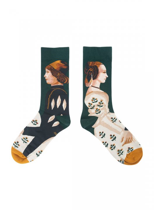 Women's Funny Socks Famous Oil Painting Art Patterned Cotton Socks