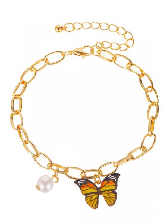 Women's Bracelets Pearl&Butterfly Alloy Bracelets