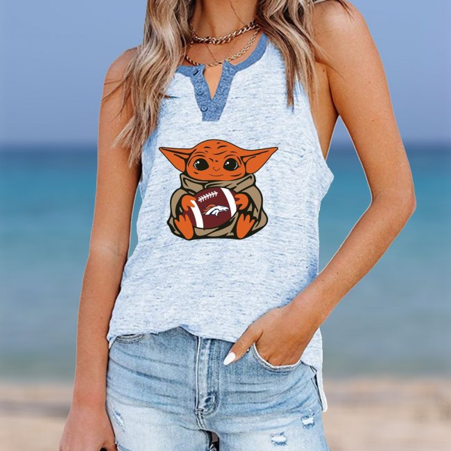 DENVER BRONCOS Should Support Yoda V- Neck Pocket Button Vests