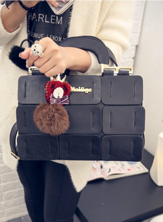 Women's Handbags Letter Solid PU Leather Handbags