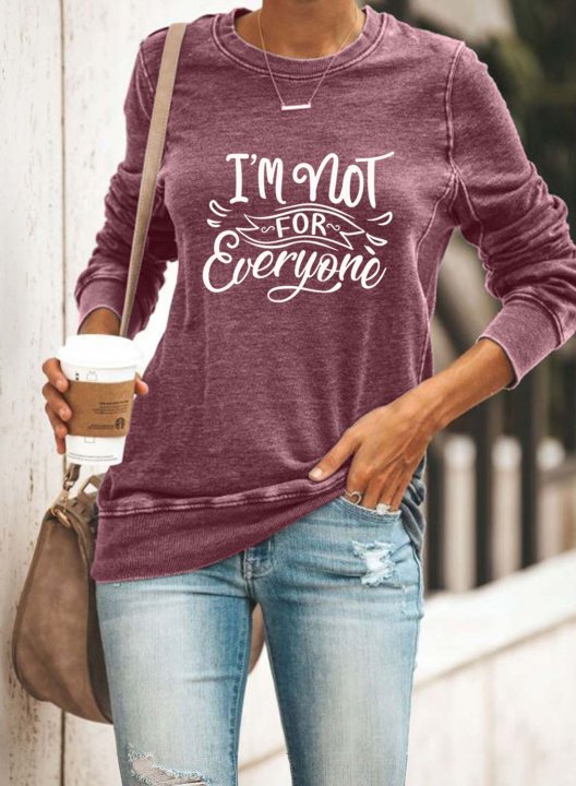 I'm Not for Everyone Women's T-shirts Print Long Sleeve Round Neck T-shirt