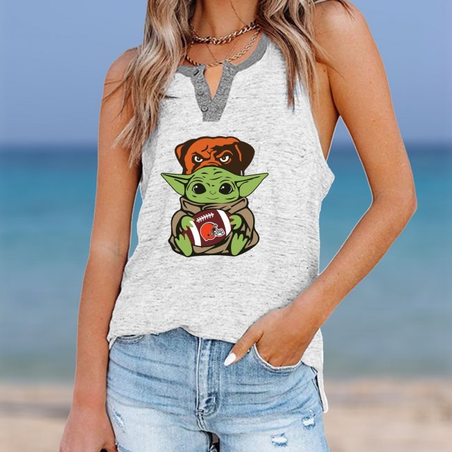 CLEVELAND BROWNS Should Support Yoda V- Neck Pocket Button Vests