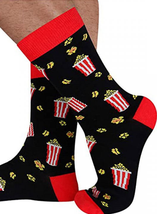 If you can read this, bring me Popcorn Print Christmas Socks Letter Print Socks