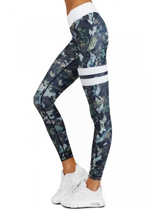 Women's Leggings Slim Camouflage Tropical Mid Waist Casual Sporty Leggings