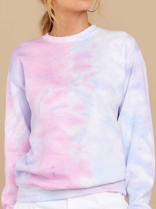 Women's Tie Dye Sweatshirt Crew neck Pullover