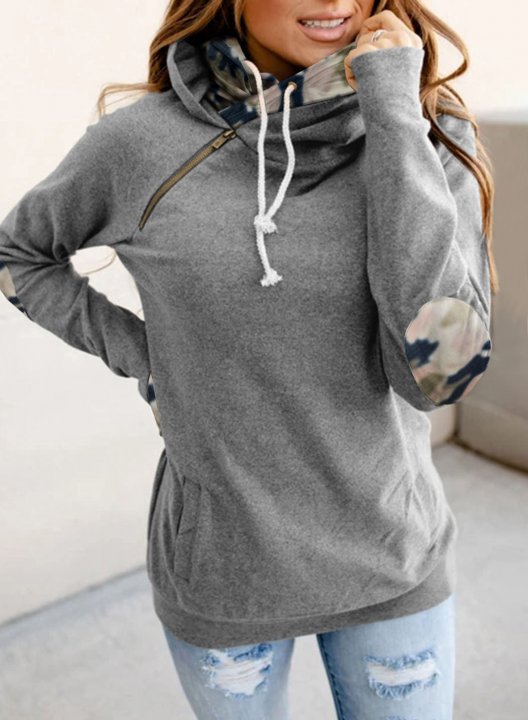 Camouflage Long Sleeve Hooded Sweatshirt