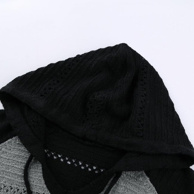 Hollow Out Knitted Lightweight Hoodie