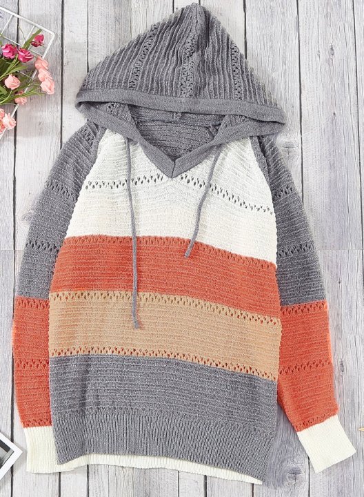 Hollow Out Knitted Lightweight Hoodie