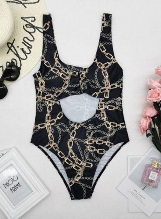 Women's One-Piece Swimsuits One-Piece Bathing Suits Color Block Spaghetti Casual One-Piece Swimsuit