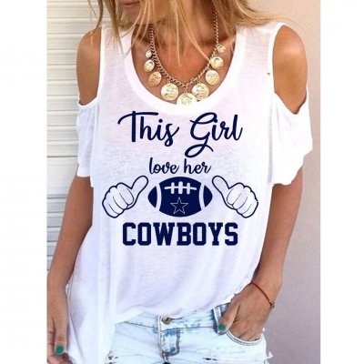 Women's Dallas Cowboys Printed Short Sleeve Top