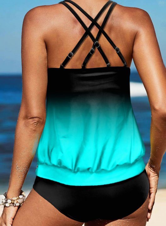 Women's Tankinis Color Block Vacation Tankini