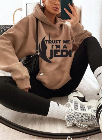 Women's Star Wars Jedi Fans Hoodies Letter Trust Me I'm A JEDI Long Sleeve Daily Casual Hoodie