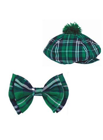 St. Patrick's Day Irish Plaid Hat And Bow Tie Suit