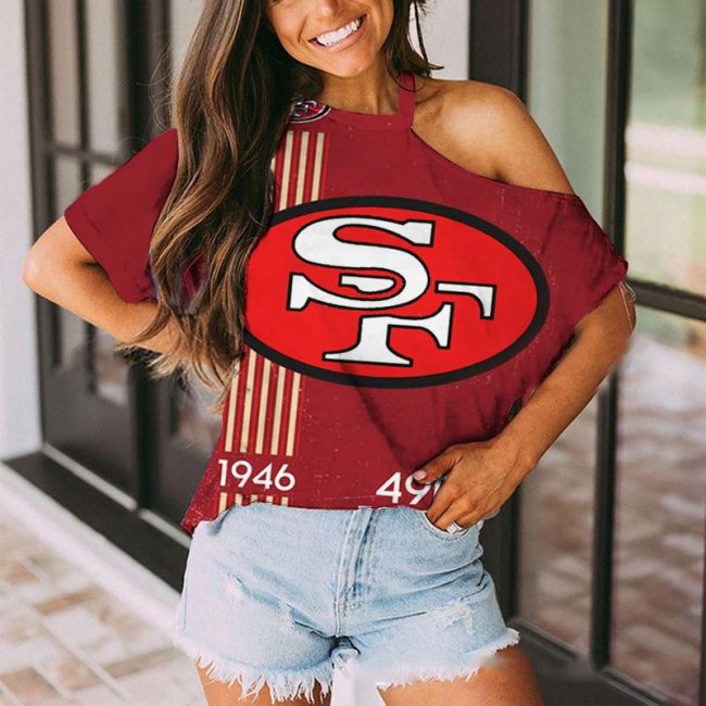 SAN FRANCISCO 49ERS Fans Should Support Off-The-Shoulder Top T-Shirt