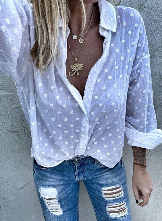 Women's Blouses Polka Dot Blouses