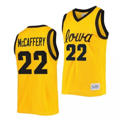 Patrick McCaffery #22 Iowa Hawkeyes Commemorative Classic Gold Jersey 2022 College Basketball