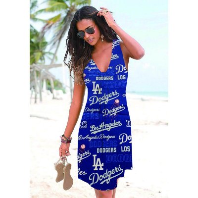 Los Angeles Dodgers Team Beach Wind V-Neck Knotted Sundress