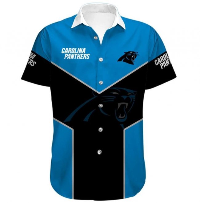 CAROLINA PANTHERS Lapels Short Sleeves T-Shirt