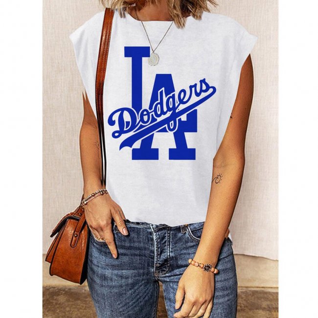 Women's Los Angeles Dodgers Printed Short Sleeve Casual T-shirt