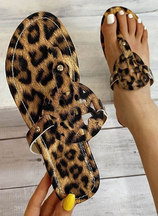 Women's Beach Shoes Leopard Casual Outdoor Beach Shoes