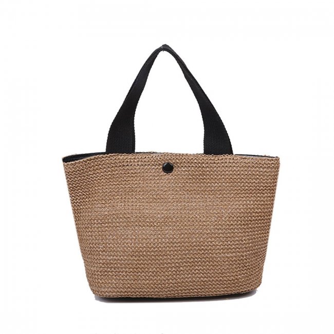 Women's Handbags Woven Straw Color Block Handbags