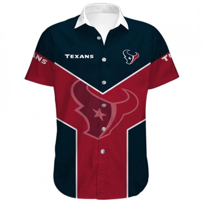 HOUSTON TEXANS Lapels Short Sleeves T-Shirt