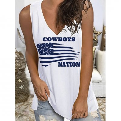Cowboys Women's Baseball Printed Sleeveless Casual Vest