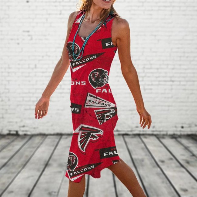 ATLANTA FALCONS Round Neck Sleeveless Knit Dress Vest