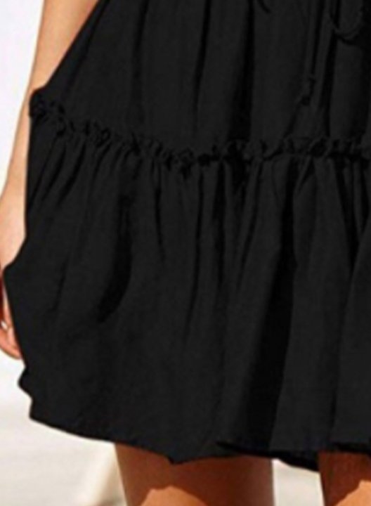 Women's Skirts High Waist Solid Flare Ruffle Casual Vacation Date Mini Skirts