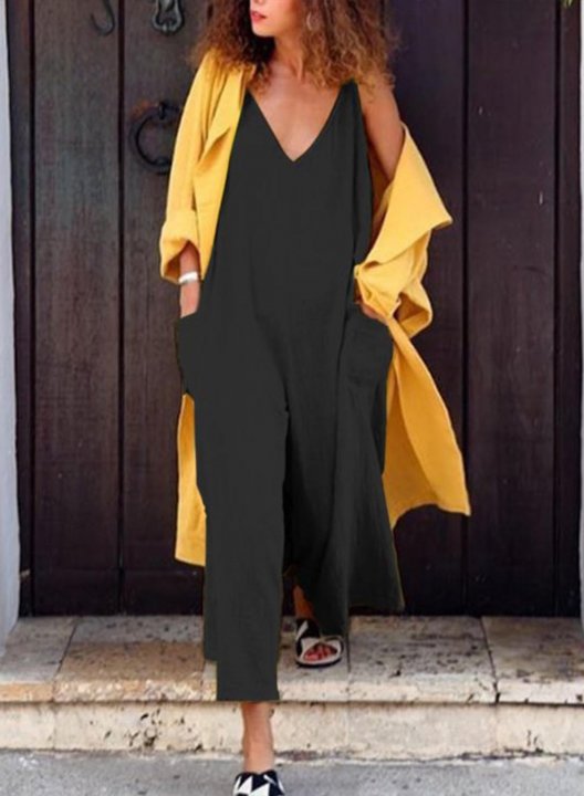 Women's Jumpsuits Wide Leg Solid High Waist Full Length Daily Basic Jumpsuits