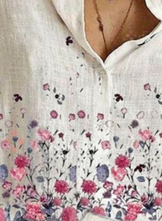 Women's Blouse Floral V Neck Long Sleeve Work Daily Casual Spring Blouse