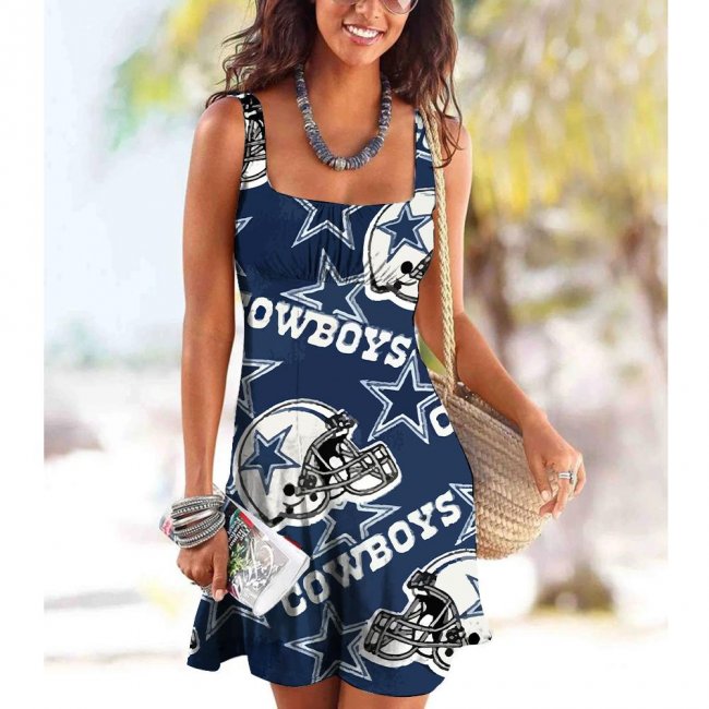 COWBOYS Tube Top Team Print Sleeveless Vest Dress