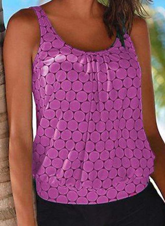 Women's Tank Tops Solid Polka Dot Vacation Sequin Unadjustable Wire-free Round Neck Padded Tops