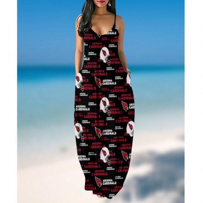 Women's summer Arizona Cardinals Team Print suspender skirt