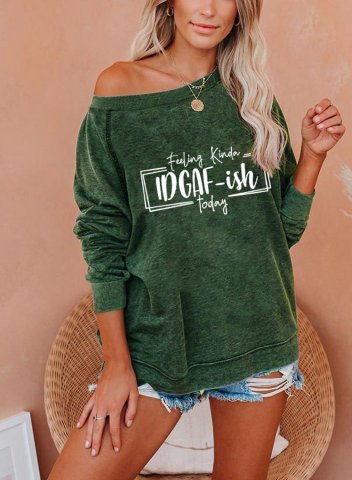 Women's Sweatshirts Casual Letter Slogan Print Sweatshirt