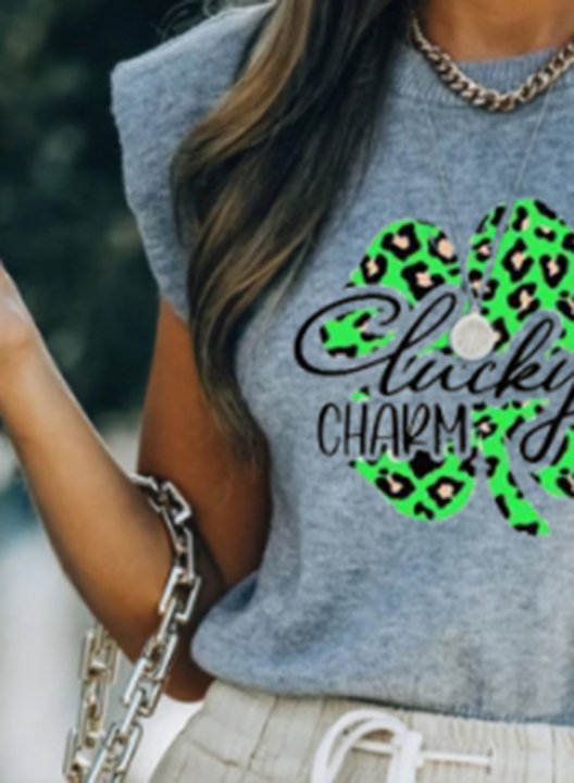 Women's St Patrick's Day Tank Tops Letter Lucky Charm Sleeveless Round Neck Summer Casual Daily Tops