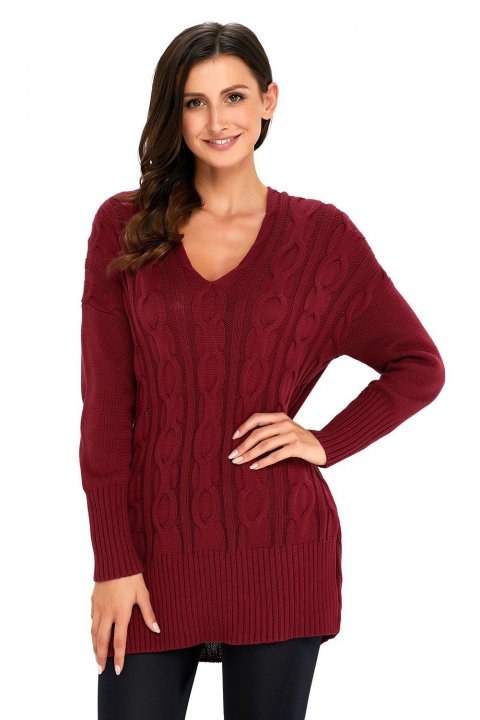 Women's Sweaters Oversized Cozy up V Neck Cut-out Knit Pullover Sweaters