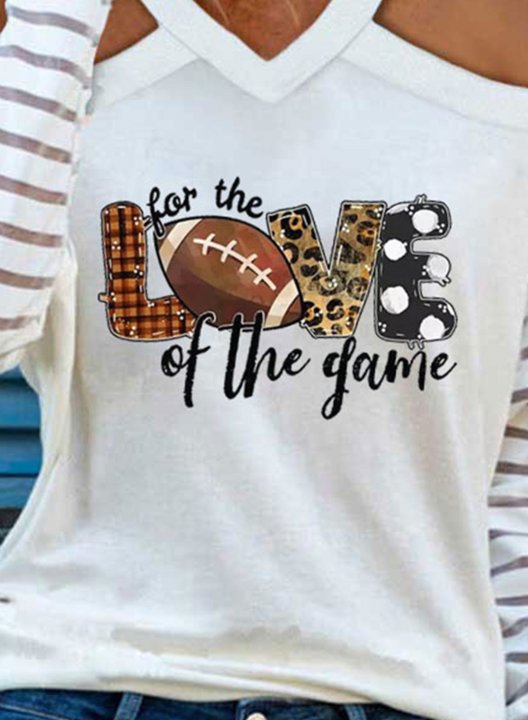 Women's Football Lover Graphic Sweatshirt For the Love of the Game Print Solid Sweatshirt