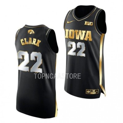 Caitlin Clark Iowa Hawkeyes #22 Black Golden Edition Jersey Women's Basketball