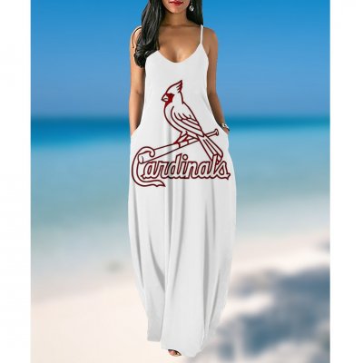 Women's summer St. Louis Cardinals Team Print suspender skirt