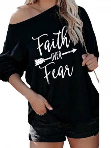 Women's Faith Over Fear Print Sweatshirt