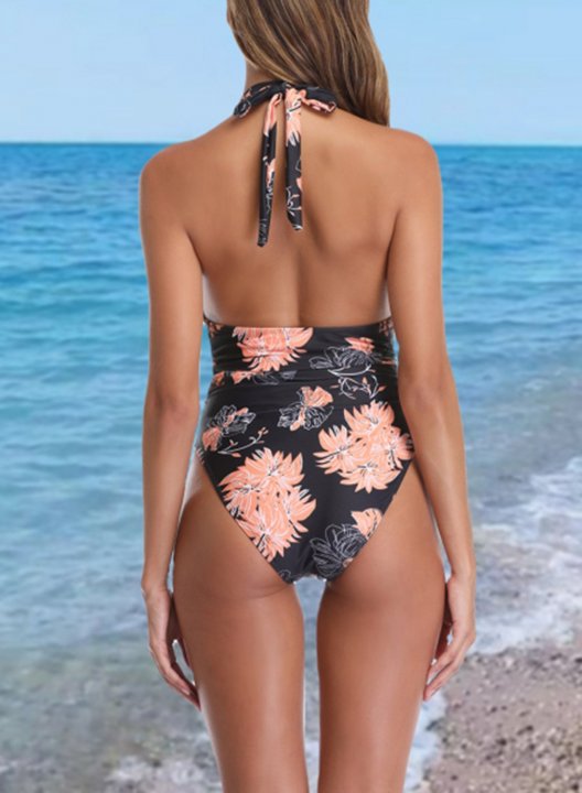 Women's One Piece Swimwear Solid Knot One-Piece Swimsuit