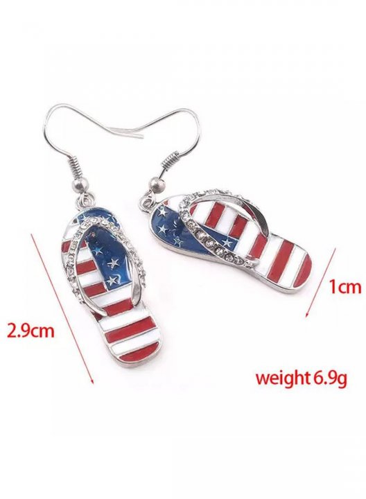 Women's Earrings Flag Slippers Full Of Diamond Earrings