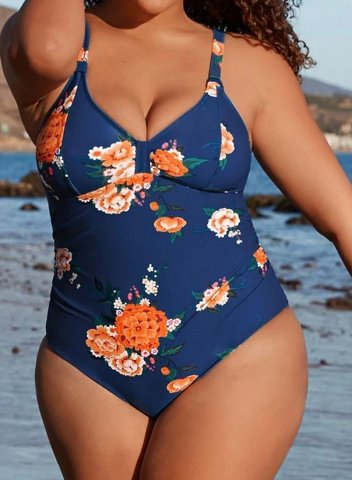 Women's One Piece Swimwear Floral Plus Size One-Piece Swimsuits One-Piece Bathing Suits