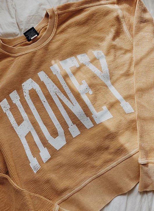 Round Neck High waist Letter Sweatshirt