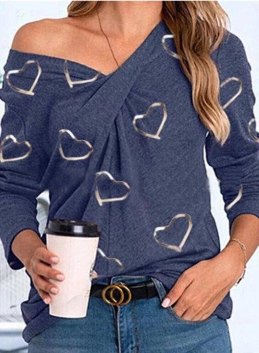 Women's Tunic Tops Heart-shaped Solid V Neck Long Sleeve Criss Cross Casual Daily Tunics